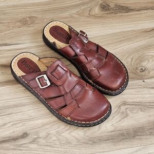 Vintage Born Brown Leather Hand Crafted Slip-On Womwns Shoes  Size 8